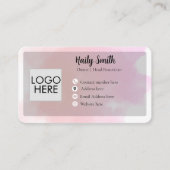 Pastel Pink & Mauve Gradient Modern Business card 名刺 (正面)
