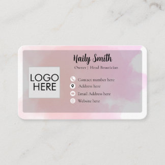 Pastel Pink & Mauve Gradient Modern Business card 名刺