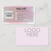 Pastel Pink & Mauve Gradient Modern Business card 名刺 (正面/裏面)