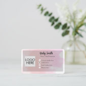 Pastel Pink & Mauve Gradient Modern Business card 名刺 (スタンド正面)