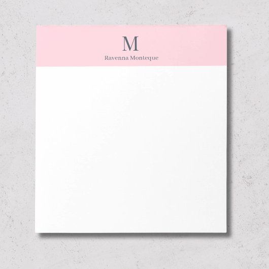 Pastel Pink Minimal Personalized Name ノートパッド