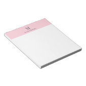 Pastel Pink Minimal Personalized Name ノートパッド (アングル)