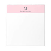 Pastel Pink Minimal Personalized Name ノートパッド (正面)