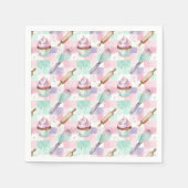 Pastel Pink & Mint Cupcake Baking Pattern スタンダードカクテルナプキン (正面)