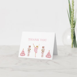 Pastel Pink Nutcracker Baby Shower Thank You Card サンキューカード