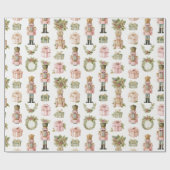 Pastel Pink Nutcracker Christmas Wrapping Paper ラッピングペーパー (フラット)