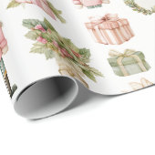 Pastel Pink Nutcracker Christmas Wrapping Paper ラッピングペーパー (ロールコーナー)