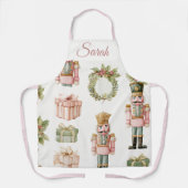 Pastel Pink Nutcracker Custom Christmas Apron エプロン (正面)