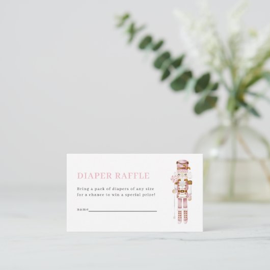 Pastel Pink Nutcracker Diaper Raffle Card エンクロージャーカード (スタンド正面)