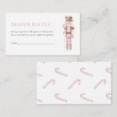 Pastel Pink Nutcracker Diaper Raffle Card エンクロージャーカード (正面/裏面)