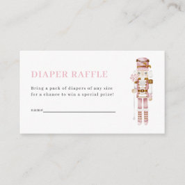 Pastel Pink Nutcracker Diaper Raffle Card エンクロージャーカード