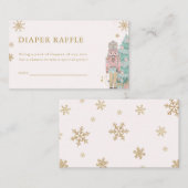 Pastel Pink Nutcracker Diaper Raffle Card Baby  エンクロージャーカード (正面/裏面)