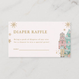 Pastel Pink Nutcracker Diaper Raffle Card Baby エンクロージャーカード