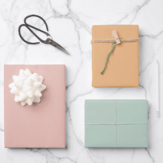 Pastel Pink Orange Green Wrapping Paper Sheets ラッピングペーパーシート