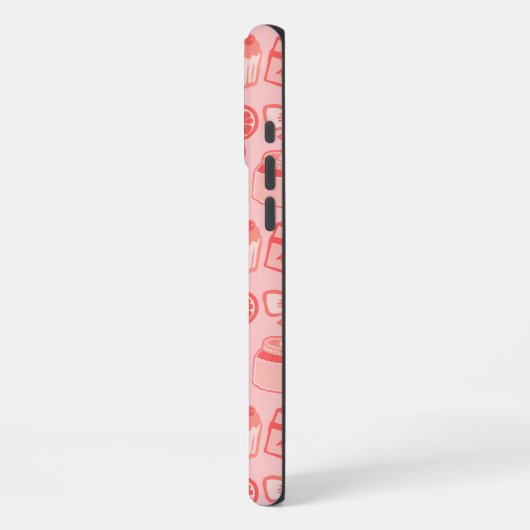 Pastel Pink Party Pattern iPhoneケース (左側面)