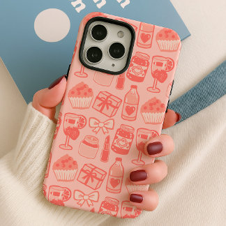 Pastel Pink Party Pattern iPhone 16 Pro Maxケース