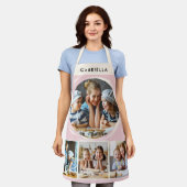 Pastel Pink Photo Collage Personalized Kitchen エプロン (着用した状態)