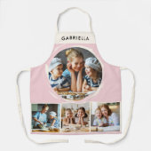 Pastel Pink Photo Collage Personalized Kitchen エプロン (正面)