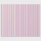 Pastel Pink Pinstriped Stripes ラッピングペーパー (フラット)