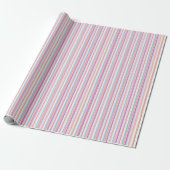 Pastel Pink Pinstriped Stripes ラッピングペーパー (アンロールド)