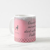 Pastel Pink Poodle Mug – Personalized Name & Photo コーヒーマグカップ (正面左)
