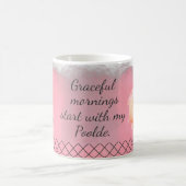 Pastel Pink Poodle Mug – Personalized Name & Photo コーヒーマグカップ (中央)