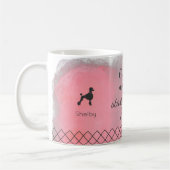 Pastel Pink Poodle Mug – Personalized Name & Photo コーヒーマグカップ (左)