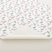 Pastel Pink Poodle Pattern Christmas Blanket Gift シェルパブランケット (3/4)