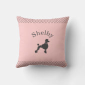 Pastel Pink Poodle  Personalized Matching クッション (裏面)