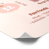 Pastel Pink Pumpkin 1st Birthday Photo Milestone ポスター (角)