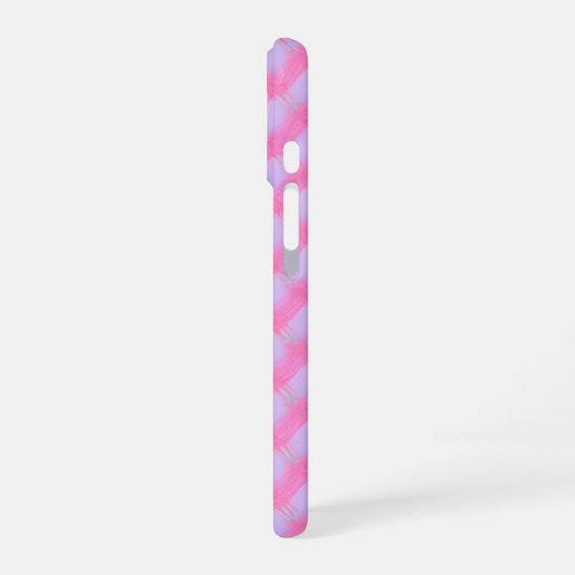 Pastel Pink Purple Gingham Check Phone Case iPhone 16ケース (左側面)