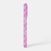 Pastel Pink Purple Gingham Check Phone Case iPhone 16ケース (右側面)