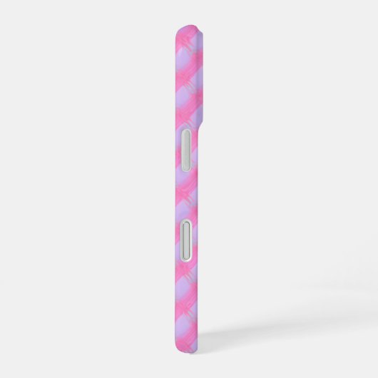 Pastel Pink Purple Gingham Check Phone Case iPhone 16ケース (右側面)
