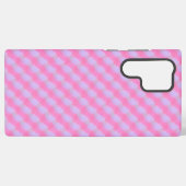 Pastel Pink Purple Gingham Check Phone Case Samsung Galaxyケース (裏面横)