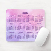 Pastel Pink Purple Glitter 2026 Calendar マウスパッド (マウス)