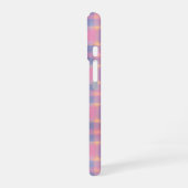 Pastel Pink & Purple Soft Plaid Phone Case iPhone 16ケース (左側面)