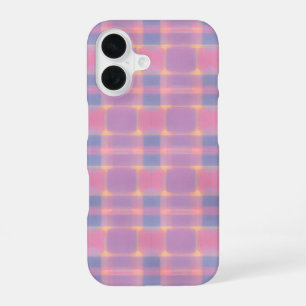 Pastel Pink & Purple Soft Plaid Phone Case iPhone 16ケース