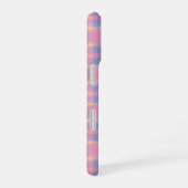 Pastel Pink & Purple Soft Plaid Phone Case iPhone 16ケース (右側面)