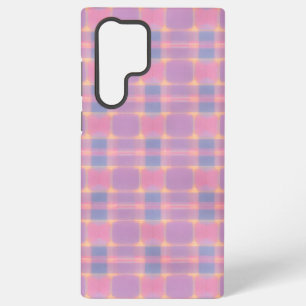 Pastel Pink & Purple Soft Plaid Phone Case Samsung Galaxy S22 Ultraケース