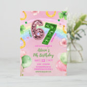 Pastel Pink Rainbow Sequin Glitter 67 St Patrick 招待状 (スタンド正面)