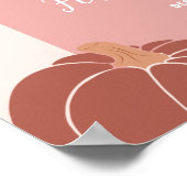 Pastel Pink Retro Pumpkin First Birthday Welcome ポスター (角)