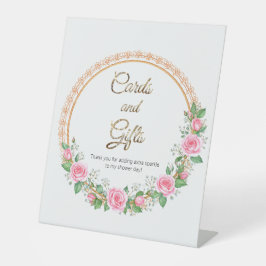 Pastel Pink Roses & Baby’s Breath Cards & Gifts 台座サイン
