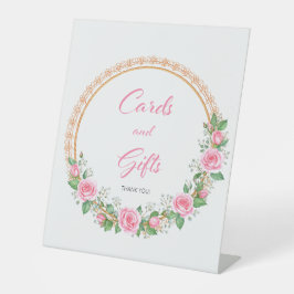 Pastel Pink Roses & Baby’s Breath Cards & Gifts 台座サイン