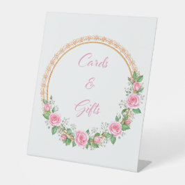 Pastel Pink Roses & Baby’s Breath Cards & Gifts 台座サイン