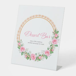 Pastel Pink Roses & Baby’s Breath Desert Bar 台座サイン
