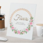Pastel Pink Roses & Baby’s Breath Favors 台座サイン (インサイチュ)