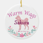 Pastel Pink Shiba Inu | Personalized Christmas セラミックオーナメント (裏面)