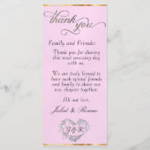 Pastel Pink/Silver - Hearts & Thank You Menu メニュー (裏面)
