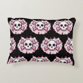 Pastel Pink Skull and Crossbones アクセントクッション (裏面)