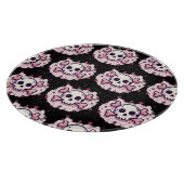 Pastel Pink Skull and Crossbones カッティングボード (角)